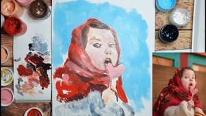 Портрет от пятна | Рисую девочку | Урок живописи | Как рисовать девочку от пятна.