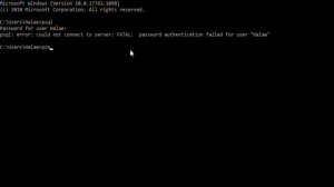 psql: fatal: password authentification failed for user