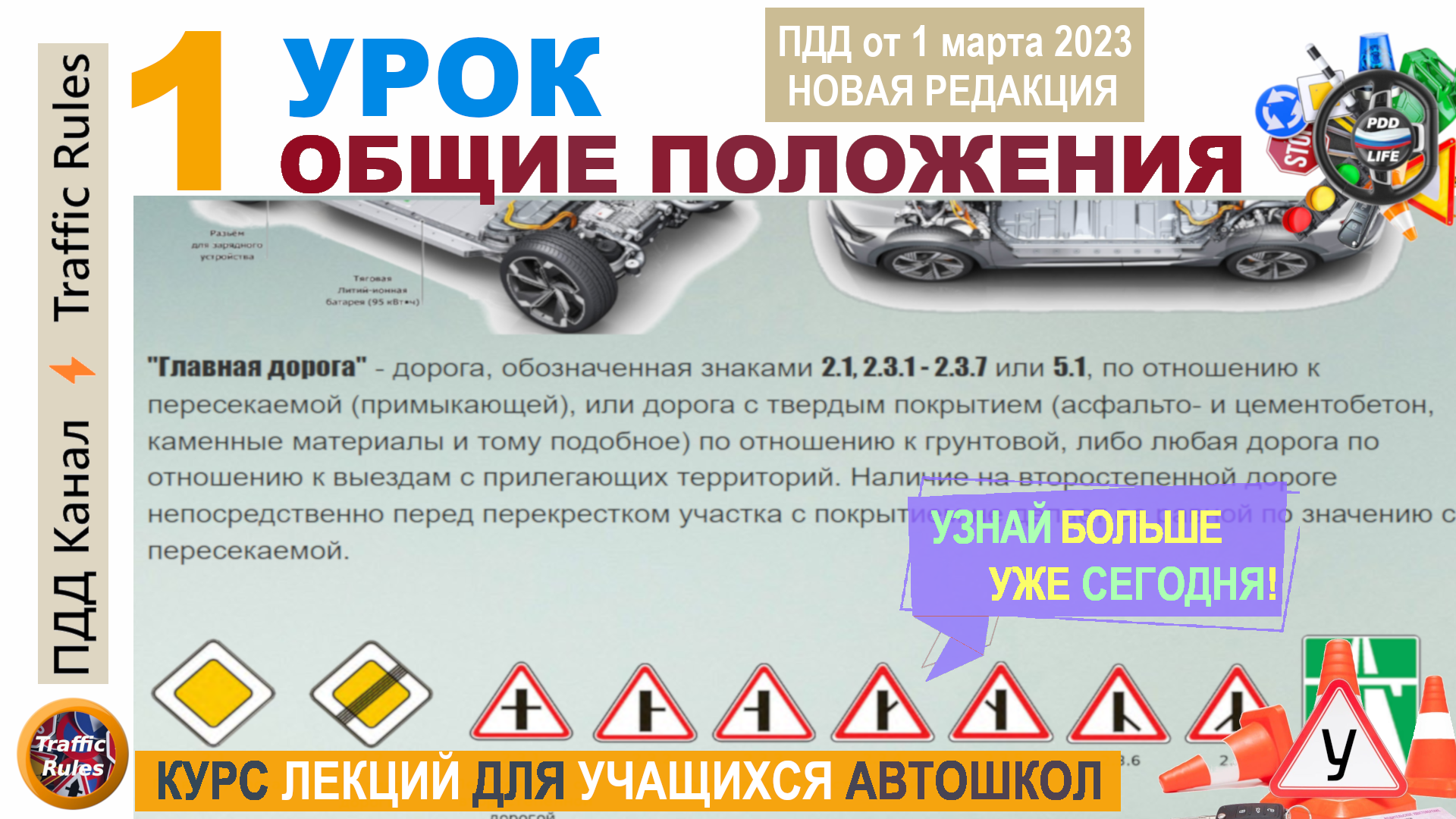 Видео уроки пдд 2024 полный курс. Общие положения ПДД. Автошкола реклама.