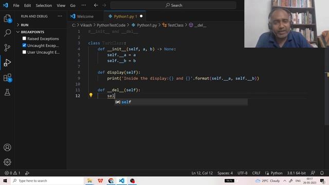 __init__ and __del__ methods of python || By Vikash Shakya || In Hindi