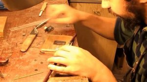 Ремонт смычка 1- приклеивание кожи.