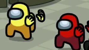 жёлтый и красный амогусы танцуют под бара бара бере бере(мем)