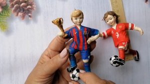 Елочные игрушки ручной работы из ваты Футболисты. Новогодняя коллекция. Ватные игрушки на ёлку.