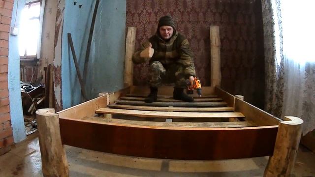 Кровать в деревне своими руками, из того что есть. смотреть онлайн