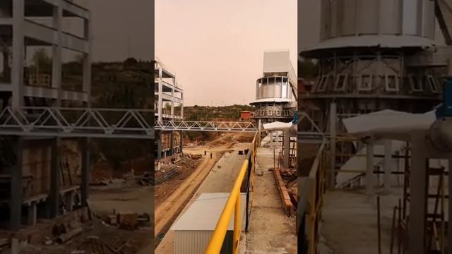 Lime kiln production line project installation and construction site