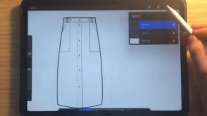 How to draw a skirt flat with ipad (Procreate) / 아이패드로 스커트 도식화 그리기