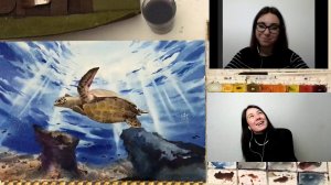 Онлайн-урок "Художник под водой" | Как нарисовать черепаху