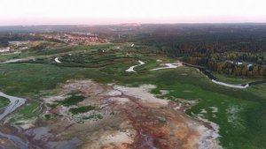 Первый пруд в Березниках после сброса  воды