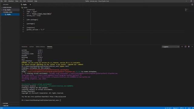 Creating a Python virtual environment with Pipenv and Visual Studio Code смотреть онлайн