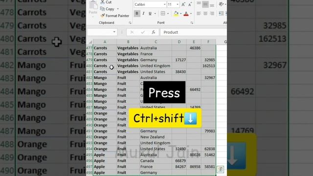 Trick to fill down in excel #exceltricks #excelshortcuts