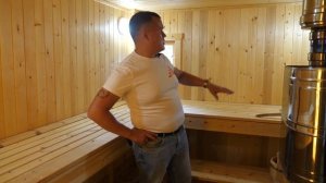 Обзор каркасной бани с большой парилкой, комнатой отдыха и печью Атмосфера