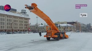 Уборка снега в Туле, после большого снегопада.