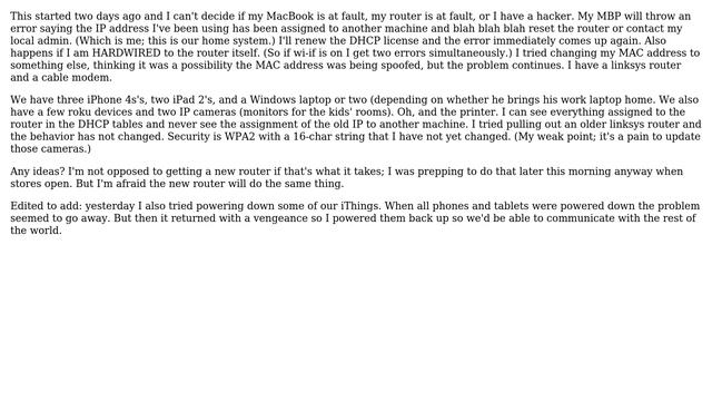 Apple: Why is the IP address to my MacBook Pro being zapped by another computer? 2 Solutions!!
