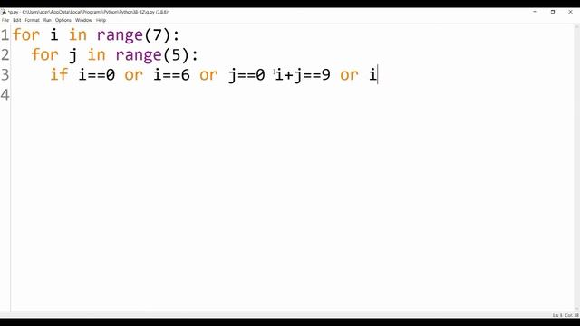 Printing Stars '*' in G Shape in python || Alphabet Pattern in python #alphabet_pattern