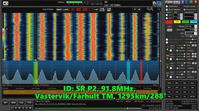 15.08.2020 10:59UTC, [Ms], SR P2, Västervik, Швеция, 91.8МГц,1295км