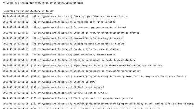 Docker: cannot create directory /opt/jfrog/artifactory/logs : Permission denied смотреть онлайн