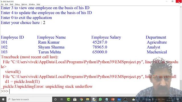 Employee Management System Project | Part 2 | Class 12 | Computer Science | Byte Learning