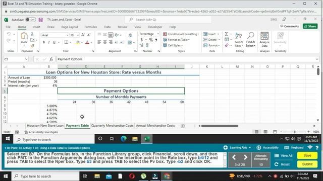 Excel 7A and 7B Simulation Training | Excel-7A And 7B Simulation-Traing  | Complete Solution 100%