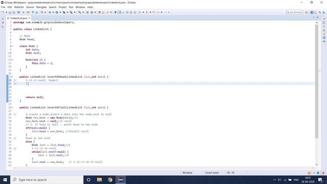 LinkedList Insertion at Head | Java | Interview Questions | Data Structures | Algorithms