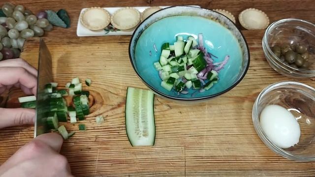 Салат к новому году в тарталетках. смотреть онлайн