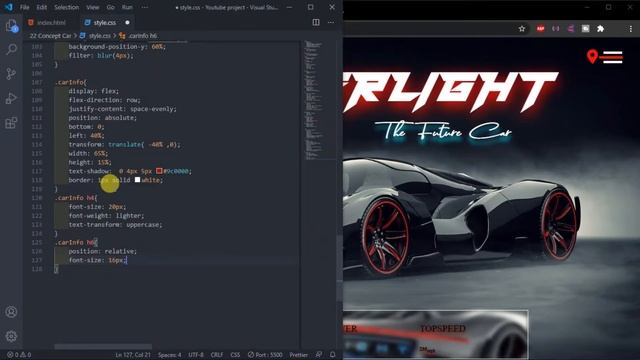 Creating a Stunning Concept Car Website Template Using HTML, CSS & JavaScript.