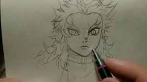 Рисую Ренгоку Кеджуро. Посмотри что получилось.