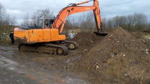 Планировка грунта, гусеничный экскаватор HITACHI СПб