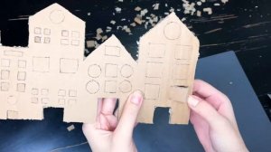 DIY / Пряничные домики из картона / Новогодний декор своими руками / Натуральный звук