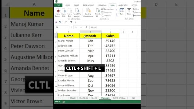 filter shortcut key in excel | ctrl + shift + l | excel смотреть онлайн