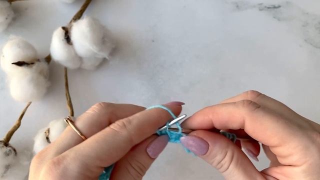 Ажурный узор / Двойной накид / Узор спицами / Дырочки спицами / Как вязать двойной накид смотреть онлайн