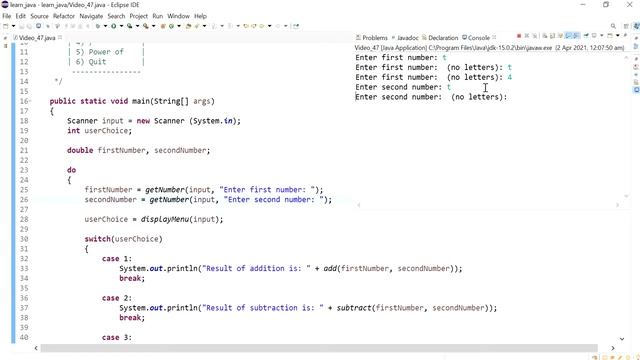 Java 47: A method that takes a scanner reference variable as an argument.. смотреть онлайн
