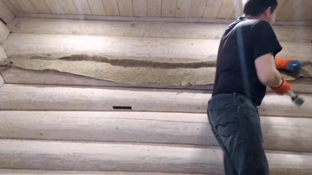 Пробитие паза. КОНОПАТКА в процессе. смотреть онлайн