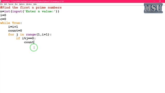 GE8161 Problem Solving and python Programming Laboratory 13   Print first n Prime Numbers