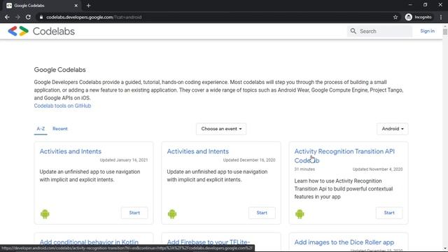 Introduction to Android Codelabs