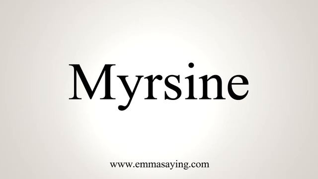 How To Say Myrsine смотреть онлайн