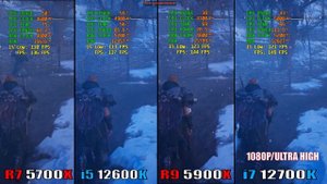 INTEL i5 12600K vs RYZEN 7 5700X vs INTEL i7 12700K  vs RYZEN 9 5900X || PC GAMES BENCHMARK ||