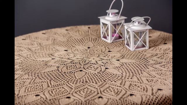 Скатерть вязаная спицами " Ириска " / tablecloth