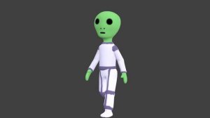 Blender 2.61 - low poly alien idle and walking animations