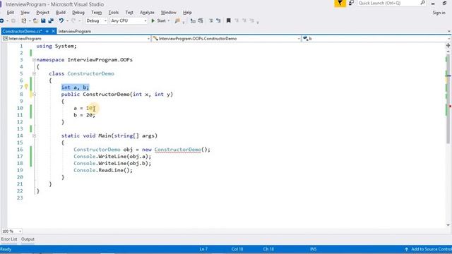Types of Constructor in C# | Default Constructor in C# | Parameterized Constructor in C#