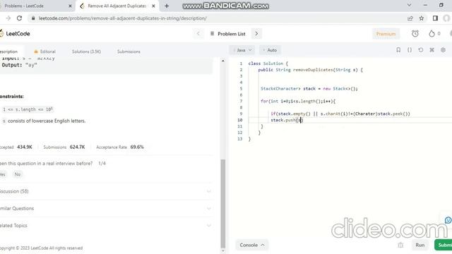 Remove All Adjacent Duplicates In String LeetCode Exercise || LeetCode #1047 смотреть онлайн