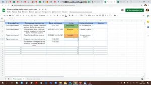 16.2. Создание план-графика работы над проектом в Google таблице (часть 2)