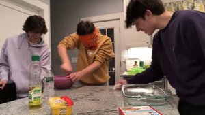 Baking brownies blindfolded with Nick - Sturniolo Triplets