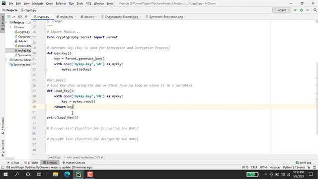 Cryptography using Python / encryption and decryption using python / Dynamic Coding