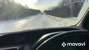 Перегон Владивосток-Красноярск микроавтобуса Тойота Эсквайр, сильный гололёд, коллапс на трассе !