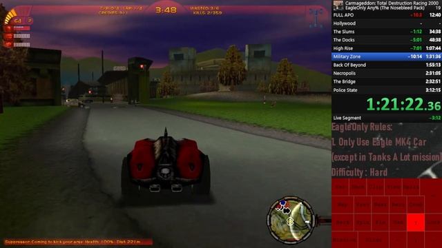 Carmageddon TDR 2000, Speedrun - Any% EagleOnly Hard 2:45:26.66 смотреть онлайн