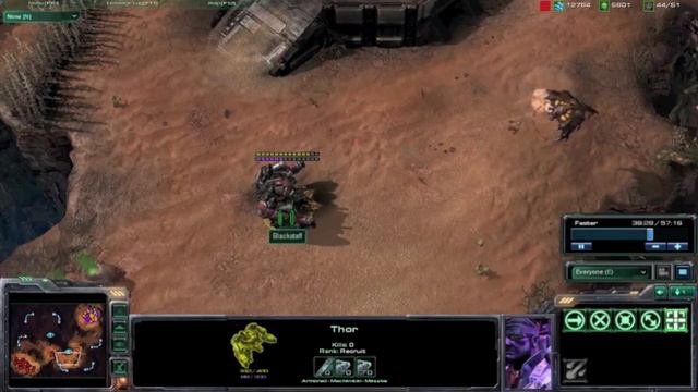 Starcraft 2 - Terran Thor vs Zerg Brood Lord - No Upgrades/Powers смотреть онлайн