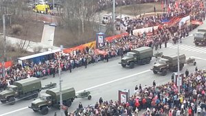 Парад военной техники на Параде Победы в Мурманске.