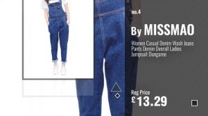 Top 10 Women Cheap Dungarees [2018]: Ladies’ Regular Fit Denim Dungarees - Stonewash Quality