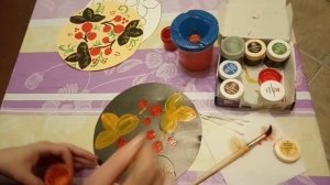 Рисование для детей 4-6 лет. Хохломская роспись тарелки.