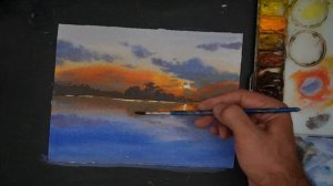 How to paint cloudy sky in watercolor painting